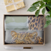 Waterverf Leopard Cat Wildlife Tissuepapier (Geschenk)