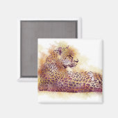 Waterverf Leopard Magneet (Voorkant / Achterkant)