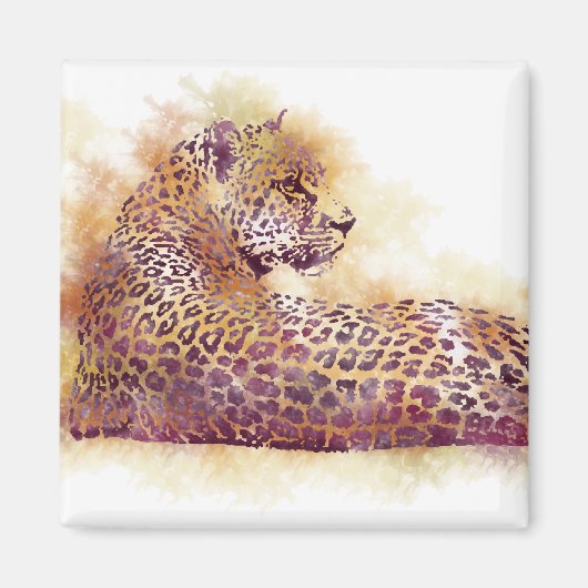 Waterverf Leopard Magneet (Voorkant)