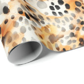 Waterverf Leopard Print Wrapping Paper Cadeaupapier (Rol Hoek)