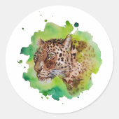 Waterverf Leopard Stickers (Voorkant)