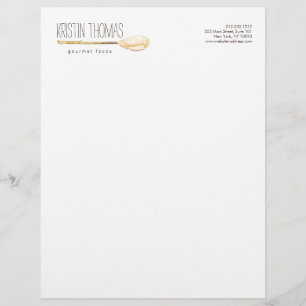 Waterverf Lepel Catering, Chef Letterhead Persoonlijk Briefhoofd