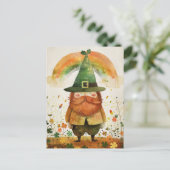 Waterverf Leprechaun Whimsical St. Patrick's Day Briefkaart (Staand voorkant)