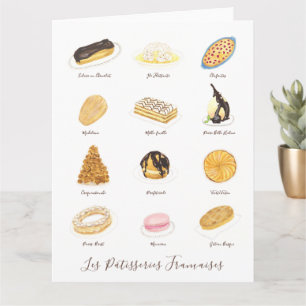 waterverf Les Pâtisserie Françaises Kaart
