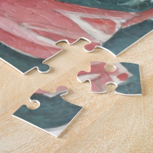 Waterverf Lesbisch Paar Gepersonaliseerd Legpuzzel (Zijkant)