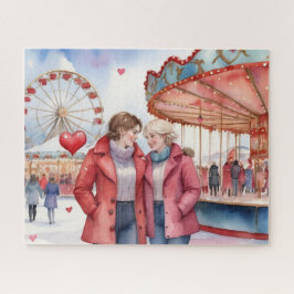 Waterverf Lesbische Valentijn Legpuzzel