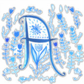 Waterverf Letter A Dropcap Sticker (Voorkant)