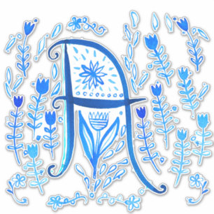 Waterverf Letter A Dropcap Sticker