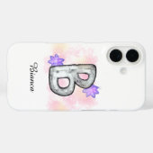 Waterverf letter B met paarse bloemen Case-Mate iPhone Case (Achterkant (horizontaal))