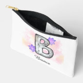 Waterverf letter B met paarse bloemen Etui (Open)