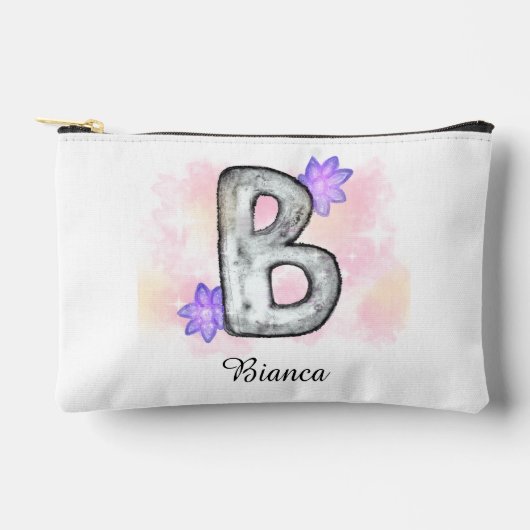 Waterverf letter B met paarse bloemen Etui (Voorkant)