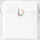 Waterverf letter D met rozen Ronde Sticker (Tas)