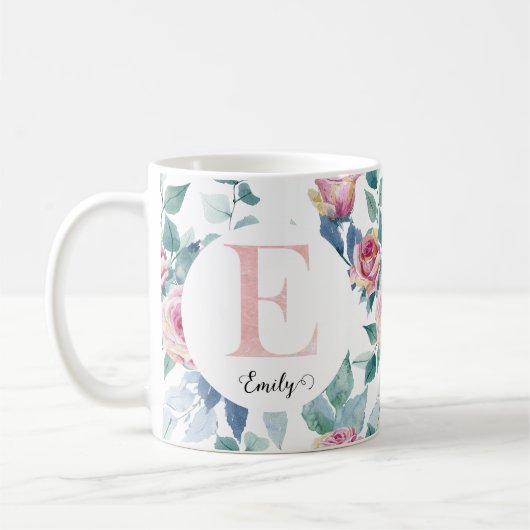 Waterverf letter E Koffiemok (Links)