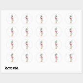 Waterverf letter I met rozen Ronde Sticker (Vel)