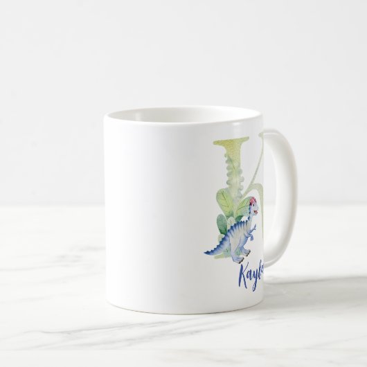 Waterverf letter K met dinosaurus Koffiemok (Voorkant rechts)