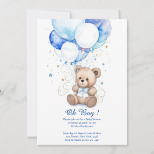 Waterverf Leuk Beer Baby shower Uitnodiging