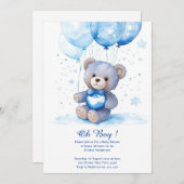 Waterverf Leuk Beer Baby shower Uitnodiging (Voorkant / Achterkant)