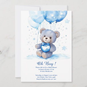 Waterverf Leuk Beer Baby shower Uitnodiging