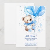 Waterverf Leuk Beer Jongen Baby shower Uitnodiging (Voorkant / Achterkant)