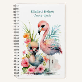 Waterverf Leuk Flamingo's Spiraalvormig Notitieboe Notitieboek