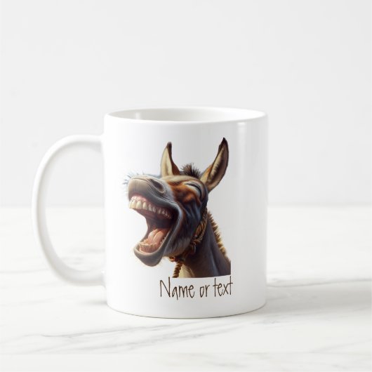 Waterverf Leuk Lachen Donkey Burro Custom Koffiemok (Links)