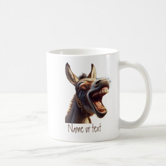 Waterverf Leuk Lachen Donkey Burro Custom Koffiemok (Rechts)