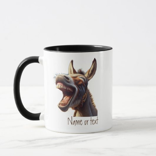 Waterverf Leuk Lachen Donkey Burro Custom Mok (Links)