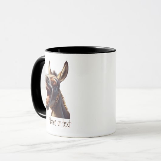 Waterverf Leuk Lachen Donkey Burro Custom Mok (Voorkant links)