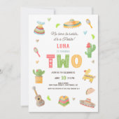 Waterverf Leuk Mexicaans Fiesta 2e Verjaardagsfees Kaart (Voorkant)