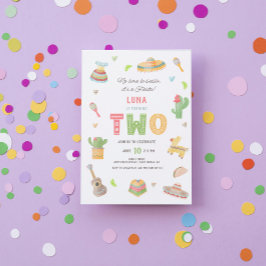 Waterverf Leuk Mexicaans Fiesta 2e Verjaardagsfees Kaart