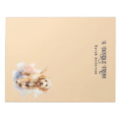 Waterverf Leuke Abrikoos Goldendoodle Monogrammed Notitieblok (Voorkant)