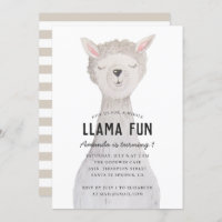 Waterverf leuke alpaca. Llama leuk verjaardagsfees