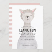 Waterverf leuke alpaca. Llama leuk verjaardagsfees