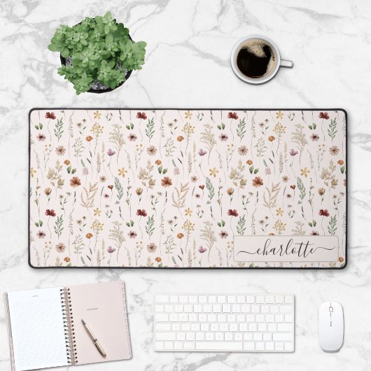 Waterverf Leuke Bloem Wilde Bloemen Patroon Bureaumat