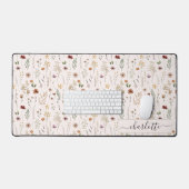 Waterverf Leuke Bloem Wilde Bloemen Patroon Bureaumat (Keyboard & Muis)