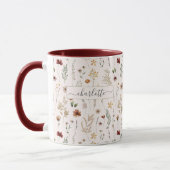 Waterverf Leuke Bloem Wilde Bloemen Patroon Mok (Links)