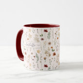 Waterverf Leuke Bloem Wilde Bloemen Patroon Mok (Voorkant links)