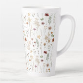 Waterverf Leuke Bloemige Wilde Bloemen Patroon Latte Mok (Rechts)