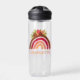 Waterverf Leuke Boho Pastel Floral Modern Regenboo Waterfles