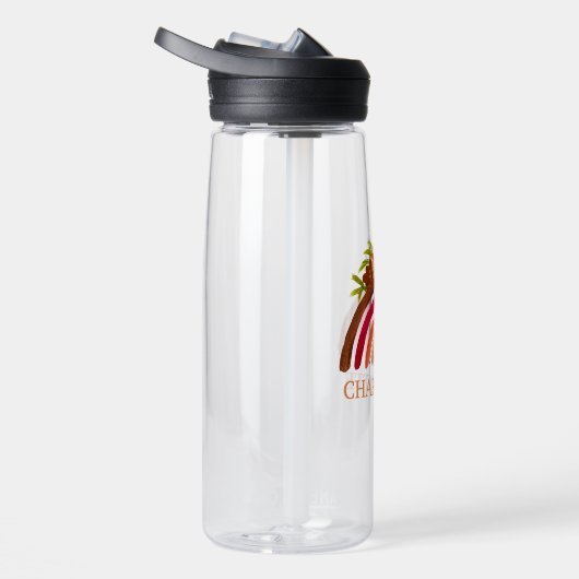 Waterverf Leuke Boho Pastel Floral Modern Regenboo Waterfles (Rechts)