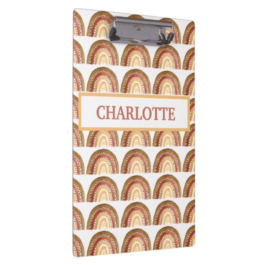 Waterverf Leuke Boho Pastel Kinder Meisje Rainbow Klembord (Rechts)