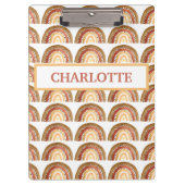 Waterverf Leuke Boho Pastel Kinder Meisje Rainbow Klembord (Voorkant)