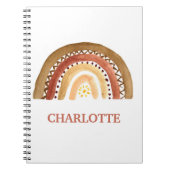 Waterverf Leuke Boho Pastel Kinder Meisje Rainbow Notitieboek (Voorkant)