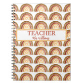 Waterverf Leuke Boho Pastel Leraar Rainbow Notitieboek (Voorkant)