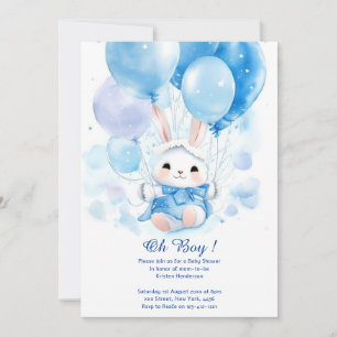 Waterverf Leuke Bunny Baby shower Uitnodiging