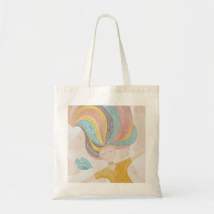 Waterverf leuke cartoon meisje. Magische sprookje  Tote Bag