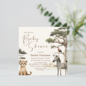 Waterverf Leuke Dieren Wildlife Baby shower Kaart (Staand voorkant)