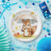 Waterverf Leuke herfst eekhoorn Papieren Bordje (Feest)