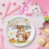 Waterverf Leuke herfst eekhoorn Papieren Bordje (Feest)
