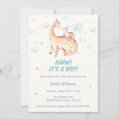 Waterverf Leuke Jongen Dinosaur Rawr Baby shower Kaart (Voorkant)